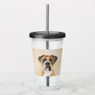 Boxer Dog Malerei unzugeschnittene ursprüngliche T Acryltrinkbecher