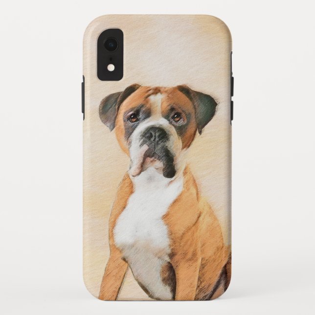 Boxer Dog Malerei unzugeschnittene ursprüngliche T Case-Mate iPhone Hülle (Rückseite)