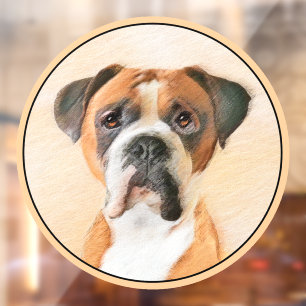 Boxer Dog Malerei unzugeschnittene ursprüngliche T Fensteraufkleber