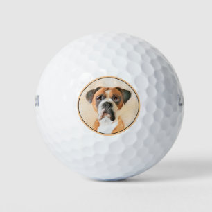 Boxer Dog Malerei unzugeschnittene ursprüngliche T Golfball