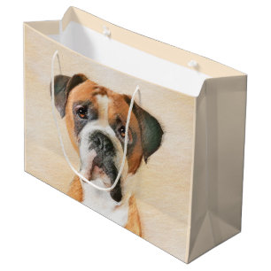 Boxer Dog Malerei unzugeschnittene ursprüngliche T Große Geschenktüte