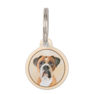 Boxer Dog Malerei unzugeschnittene ursprüngliche T Haustiermarke
