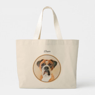 Boxer Dog Malerei unzugeschnittene ursprüngliche T Jumbo Stoffbeutel