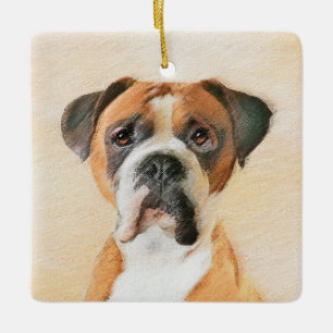 Boxer Dog Malerei unzugeschnittene ursprüngliche T Keramikornament