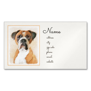 Boxer Dog Malerei unzugeschnittene ursprüngliche T Magnetische Visitenkarte
