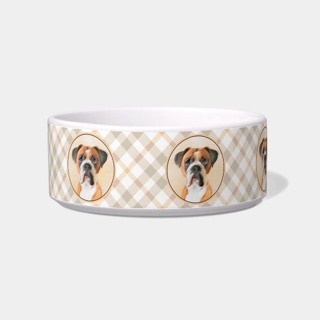 Boxer Dog Malerei unzugeschnittene ursprüngliche T Napf (Links)