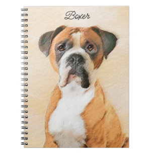 Boxer Dog Malerei unzugeschnittene ursprüngliche T Notizblock