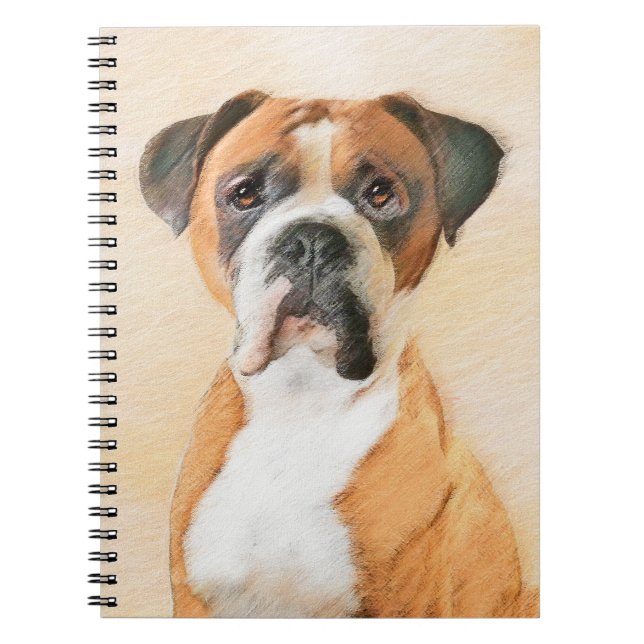Boxer Dog Malerei unzugeschnittene ursprüngliche T Notizblock (Vorderseite)