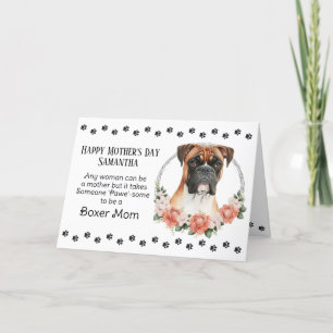 Boxer Dog Mama Florals Mother's Day Verse Feiertagskarte