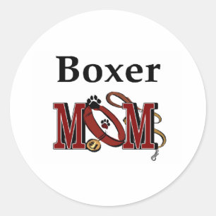 Boxer Dog MAMA Runder Aufkleber