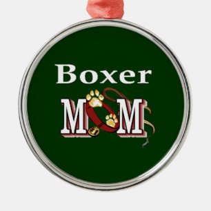 Boxer Dog MAMA Silbernes Ornament