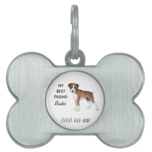 Boxer Dog Mein bester Freund, Custom Dog Knochen N Tiermarke