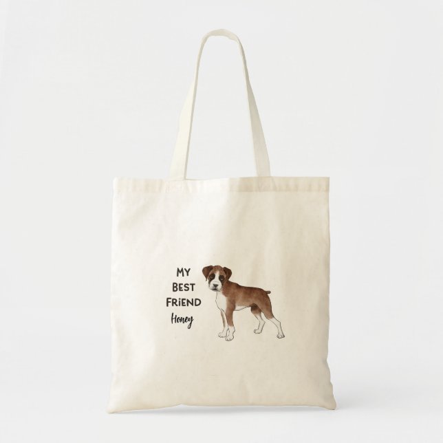 Boxer Dog Mein bester Freund, individueller Pet-Na Tragetasche (Vorne)