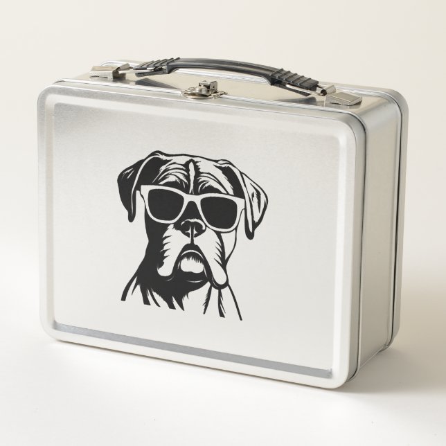 Boxer Dog Metall Brotdose (Vorderseite)