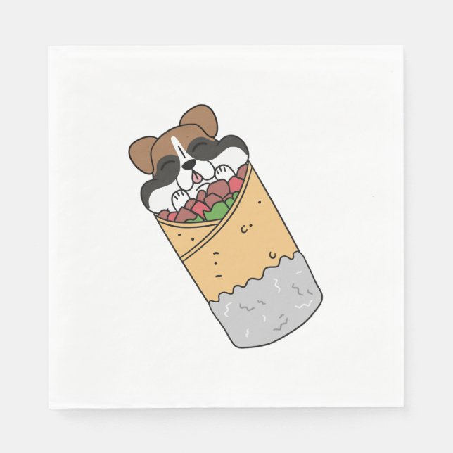 Boxer Dog Mexican Burrito Serviette (Vorderseite)