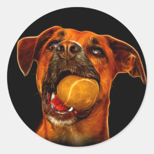 Boxer Dog Moderne Kunst Runder Aufkleber