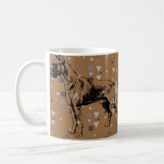Boxer Dog Mug – Modern Geometric Boxer Illustratio