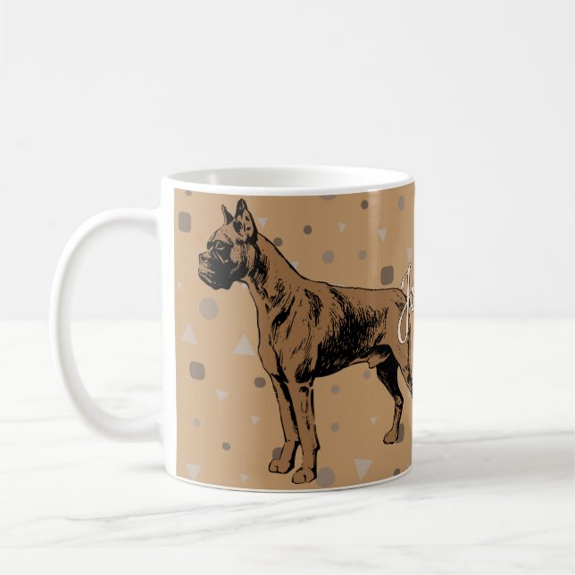 Boxer Dog Mug – Modern Geometric Boxer Illustratio (Gauche)