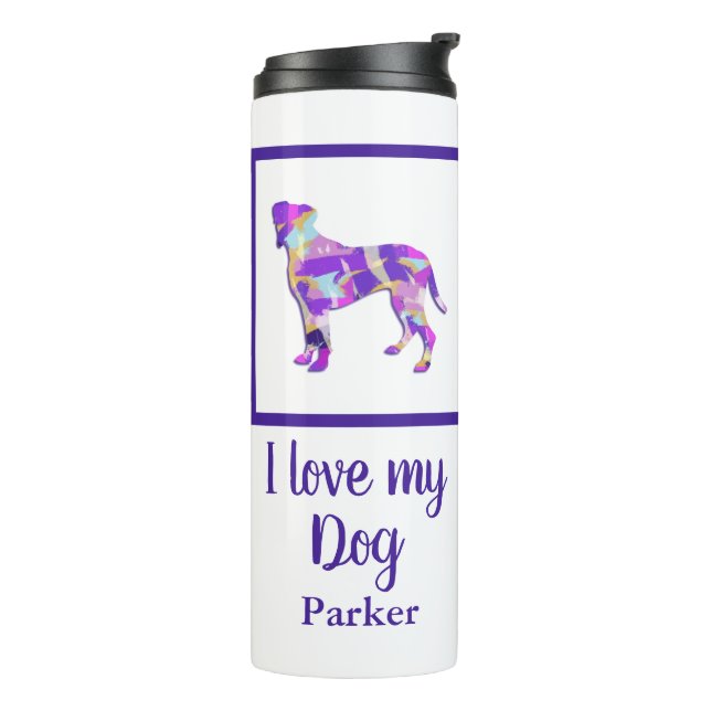 Boxer Dog Niedliche Silhouette PPY&B Thermosbecher (Nach links gedreht)