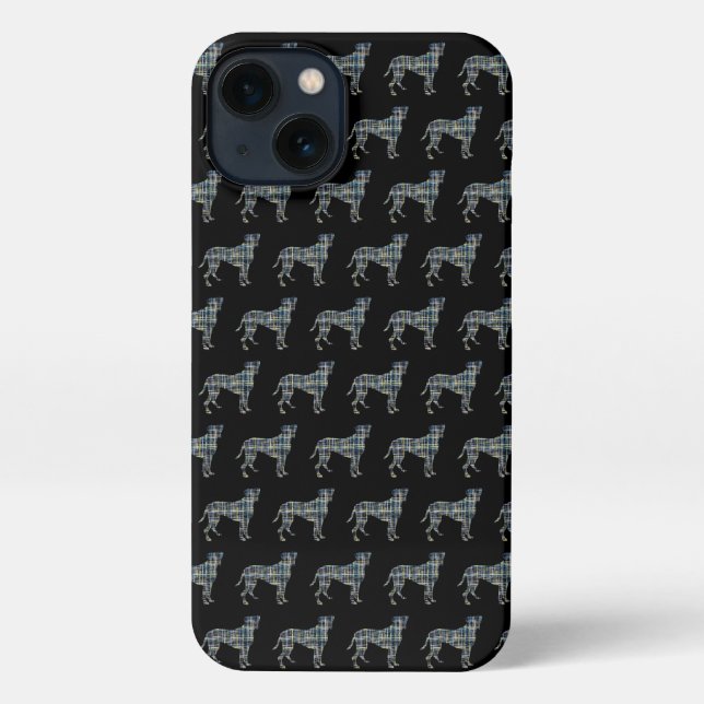 Boxer Dog Niedliche Silhouette Raster Black iPhone Hülle (Rückseite)