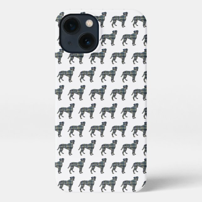 Boxer Dog Niedliche Silhouette Raster White iPhone Hülle (Rückseite)
