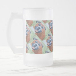 boxer dog pattern mug mattglas bierglas