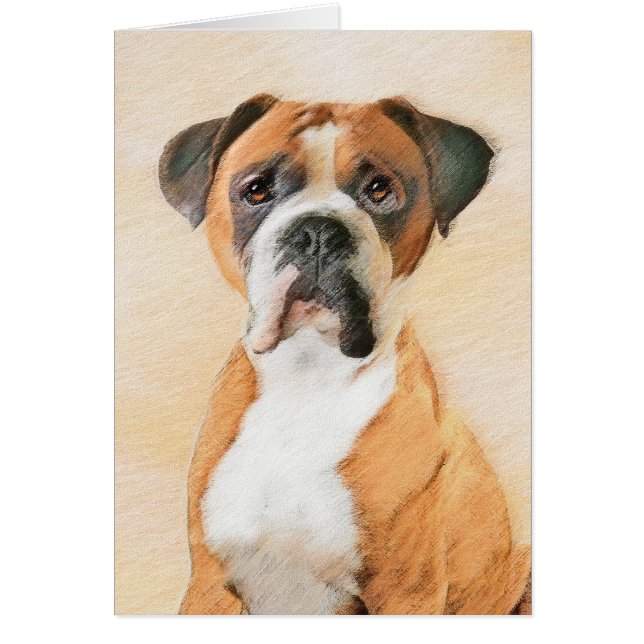 Boxer Dog Peinture Non Décroché Art animal origina (Devant)