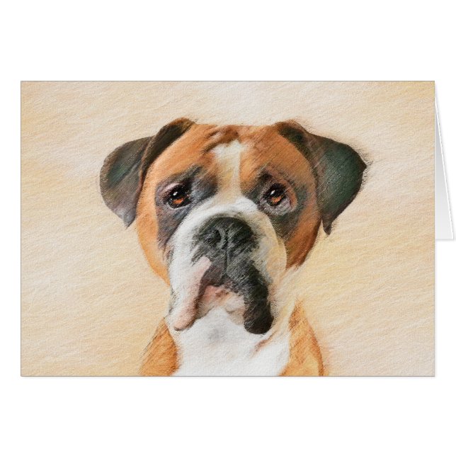 Boxer Dog Peinture Non Décroché Art animal origina (Devant horizontal)