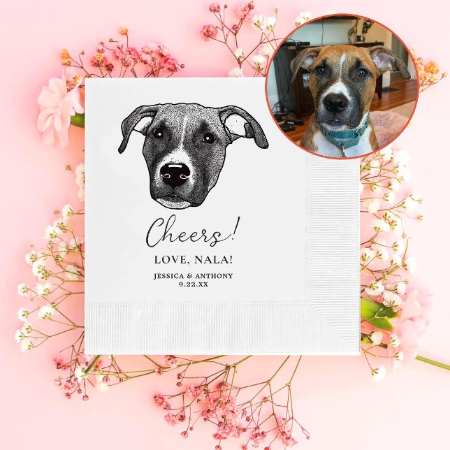 Boxer Dog Personalisiert Cheers Napkins Serviette (Von Creator hochgeladen)
