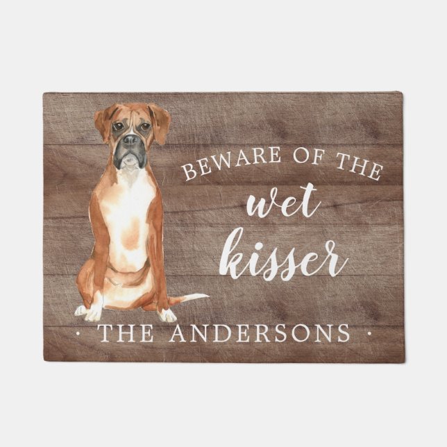 Boxer Dog Personalisiert Dog Mat Fußmatte (Vorderseite)