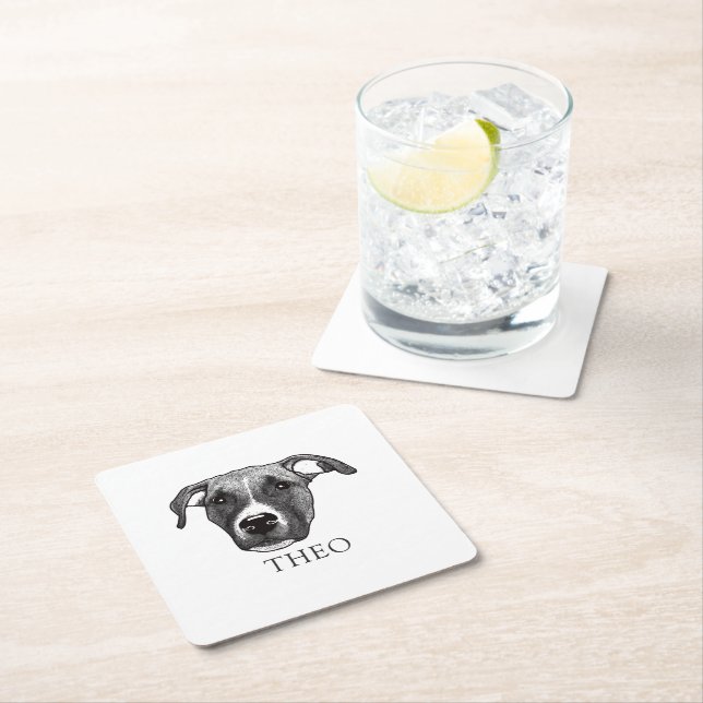 Boxer Dog Personalisiert Rechteckiger Pappuntersetzer (Vor Ort)