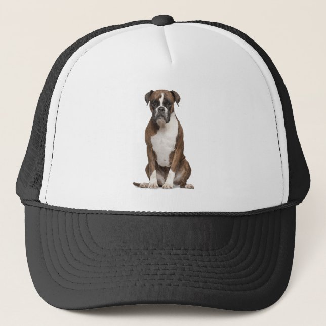 Boxer Dog Pet Animal Custom Trucker Hat Truckerkappe (Vorderseite)