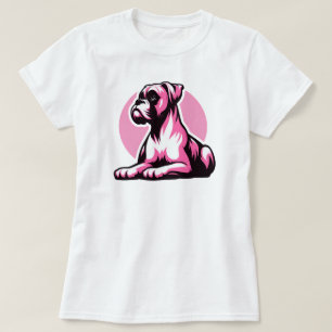Boxer Dog Pink Silhouette T-Shirt