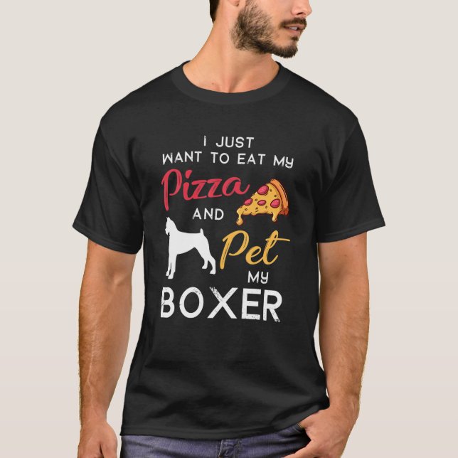 Boxer Dog Pizza Lover Eigentümer Weihnachtsfeier G T-Shirt (Vorderseite)
