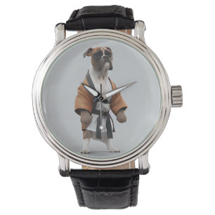 Boxer Dog Play Karate, Karate Champion Boxer Dog Armbanduhr