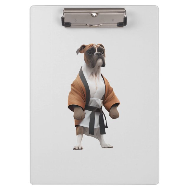 Boxer Dog Play Karate, Karate Champion Boxer Dog Klemmbrett (Vorderseite)