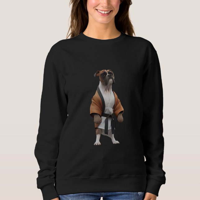 Boxer Dog Play Karate, Karate Champion Boxer Dog Sweatshirt (Vorderseite)