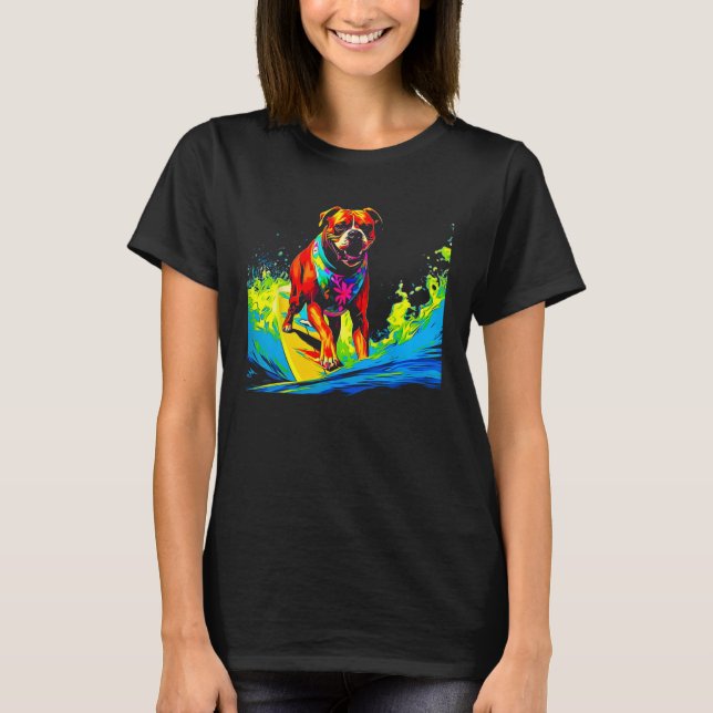 Boxer Dog Pop Surf T-Shirt (Vorderseite)