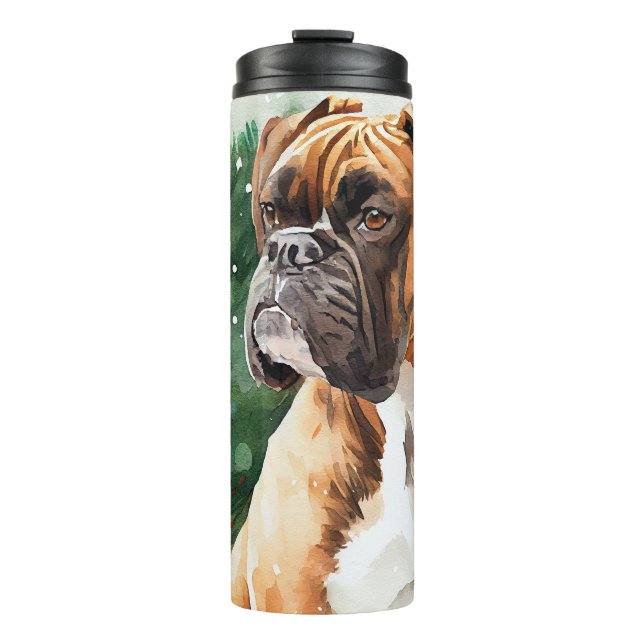 Boxer-Dog-Portrait Thermosbecher (Vorderseite)