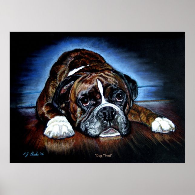 Boxer Dog Print, Poster (Vorne)