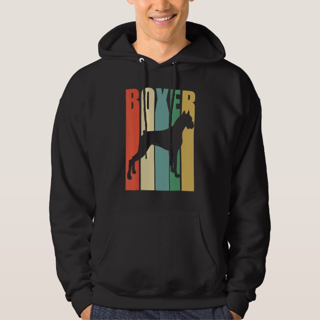 Boxer Dog Retro Hoodie (Vorderseite)