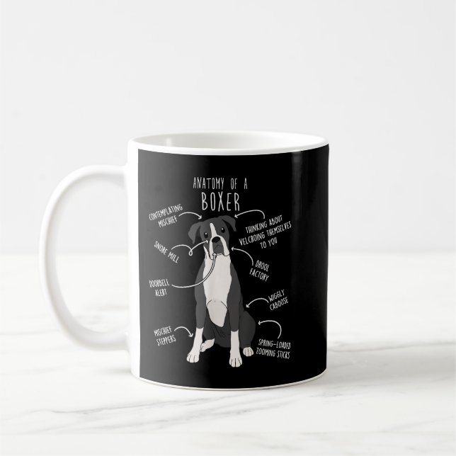 Boxer Dog Reverse Brindle Siegel Anatomie Funny Ni Kaffeetasse (Links)