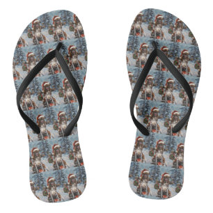 Boxer Dog Riding Motorrad Weihnachten Flip Flops