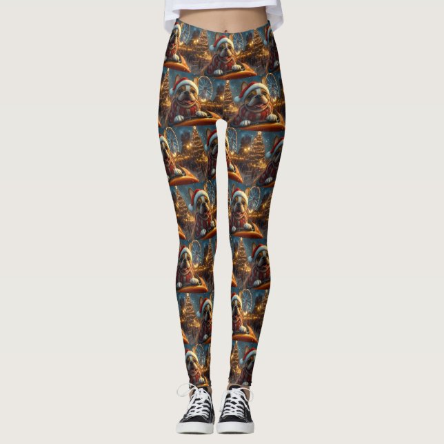 Boxer Dog Roller Untersetzer Weihnachten Leggings (Vorderseite)
