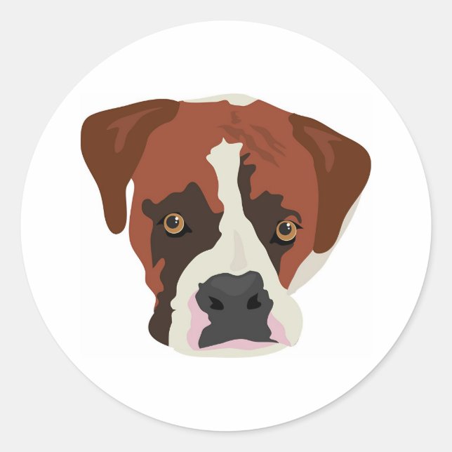 Boxer Dog Runder Aufkleber (Vorderseite)