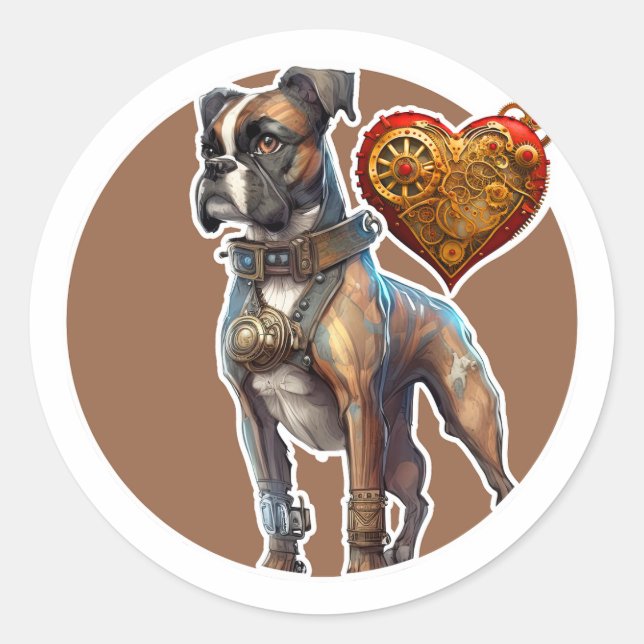 Boxer Dog Runder Aufkleber (Vorderseite)