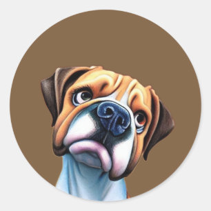 Boxer Dog Runder Aufkleber