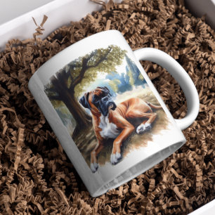 Boxer Dog Siesta in Aquarell Kaffeetasse