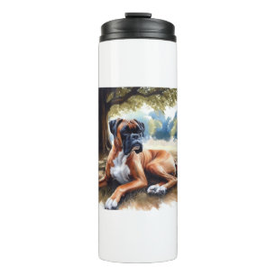 Boxer Dog Siesta in Aquarell Thermosbecher