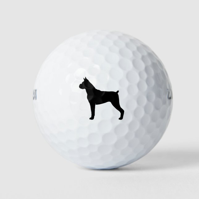 Boxer Dog Silhouette Golfball (Vorderseite)